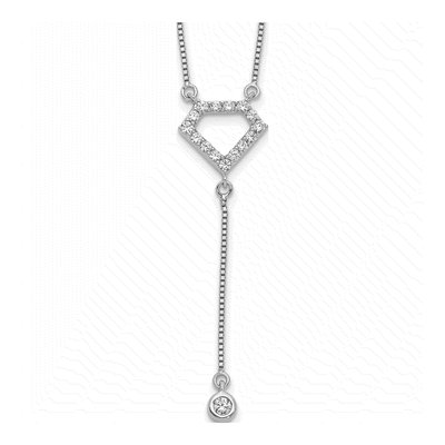 14K White Gold 1/4 ct tw Lab-Grown Diamond Geometric Necklace