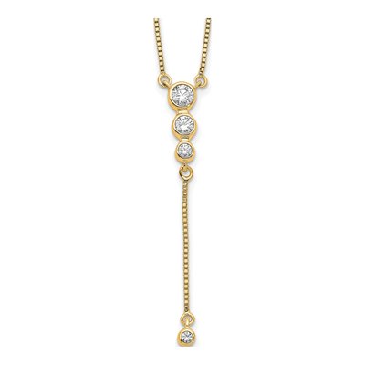 14K Yellow Gold 1/4 ct tw Diamond Graduated Y-Necklace