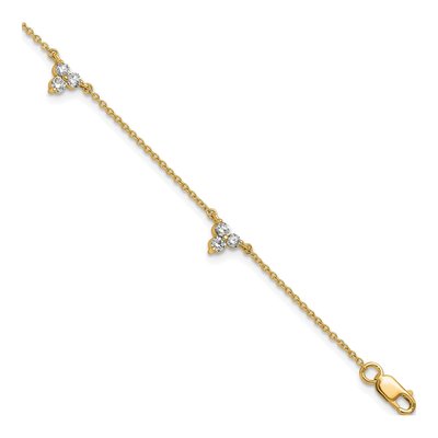 14K Yellow Gold 5/8 ct tw Diamond 7-Station Bracelet