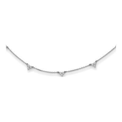 14K White Gold 1 ct tw Lab-Grown Diamond Station Necklace
