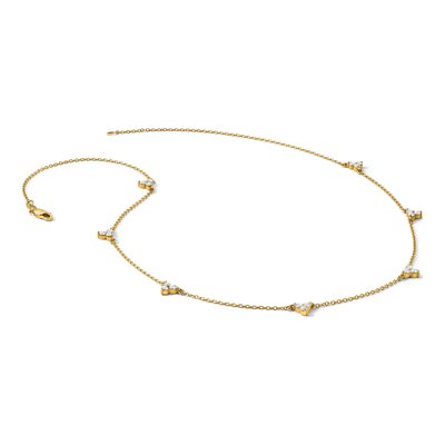 14K Yellow Gold 1 ct tw Lab-Grown Diamond Station Necklace – view 7
