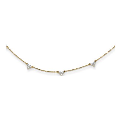 14K Yellow Gold 1 ct tw Lab-Grown Diamond Station Necklace