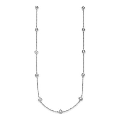 14K White Gold 1/2 ct tw Diamond 18-inch Station Necklace – view 3