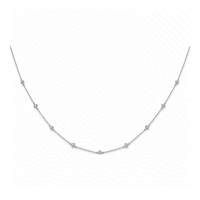 14K White Gold 1/2 ct tw Diamond 18-inch Station Necklace – view 4