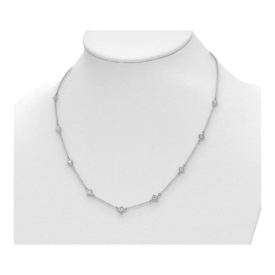 14K White Gold 1/2 ct tw Diamond 18-inch Station Necklace – view 5
