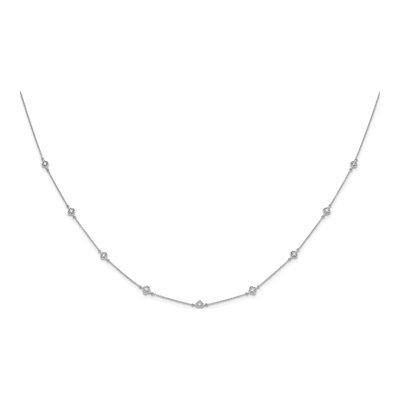 14K White Gold 1/2 ct tw Lab-Grown Diamond Station Necklace – view 3