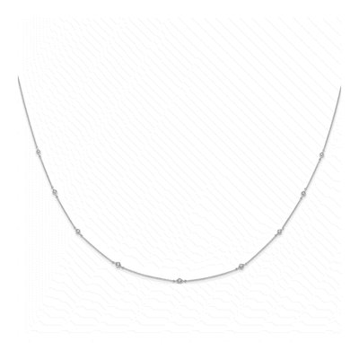 14K White Gold 1/2 ct tw Diamond 9-Station Necklace – view 3