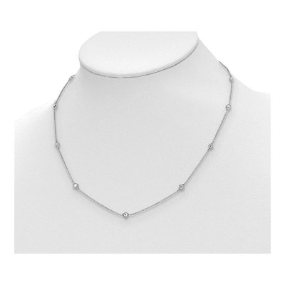 14K White Gold 1/2 ct tw Diamond 9-Station Necklace – view 4