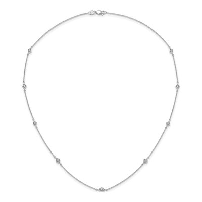 14K White Gold 1/2 ct tw Diamond 9-Station Necklace – view 5