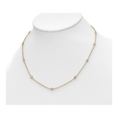 14K Yellow Gold 1/2 ct tw Diamond 9-Station Necklace – view 4