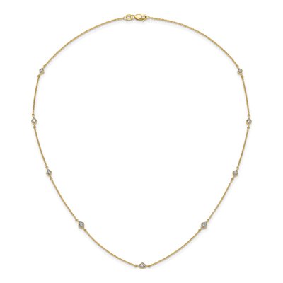 14K Yellow Gold 1/2 ct tw Lab-Grown Diamond Station Necklace – view 4
