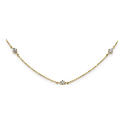 14K Yellow Gold 1/2 ct tw Lab-Grown Diamond Station Necklace