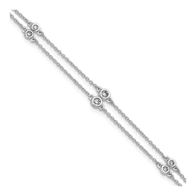 14K White Gold 1/4 ct tw Diamond Multi-Station Bracelet
