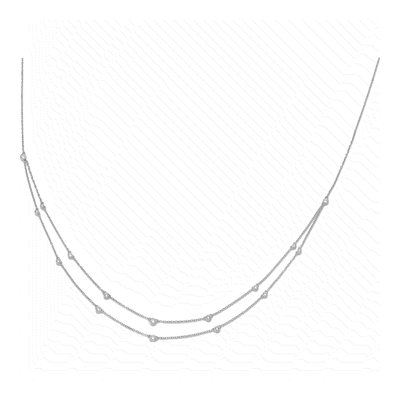 14K White Gold 1/2 ct tw Lab-Grown Diamond Station Necklace – view 3