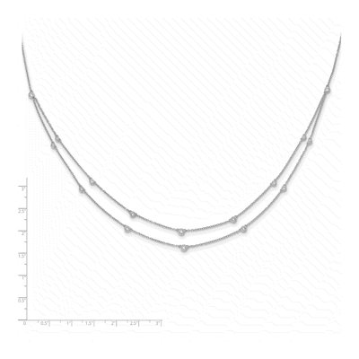 14K White Gold 1/2 ct tw Lab-Grown Diamond Station Necklace – view 5