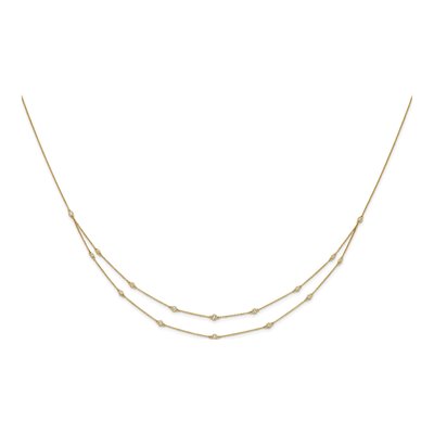 14K Yellow Gold 1/2 ct tw Lab-Grown Diamond Station Necklace – view 4