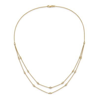 14K Yellow Gold 1/2 ct tw Lab-Grown Diamond Station Necklace – view 6