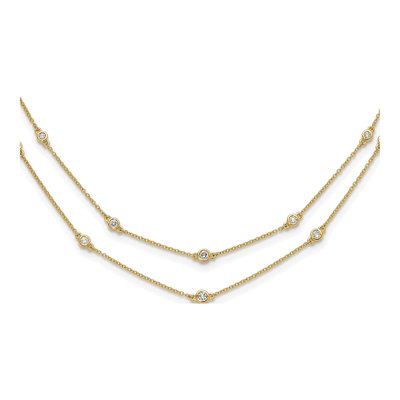 14K Yellow Gold 1/2 ct tw Lab-Grown Diamond Station Necklace