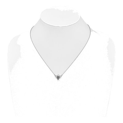 14K White Gold 1/10 ct tw Diamond Bee Pendant Necklace – view 3