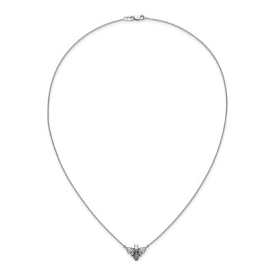 14K White Gold 1/10 ct tw Diamond Bee Pendant Necklace – view 4
