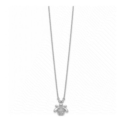 14K White Gold 1/10 ct tw Diamond Bee Pendant Necklace – view 3