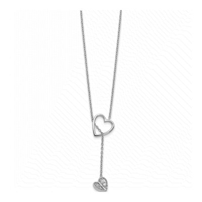 14K White Gold 1/15 ct tw Diamond Heart Lariat Pendant Necklace – view 3