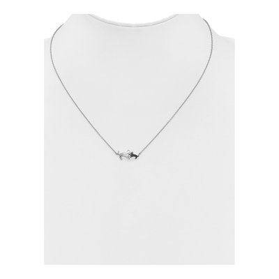 14K White Gold 1/20 ct tw Diamond Mother Baby Cat Pendant Necklace – view 4