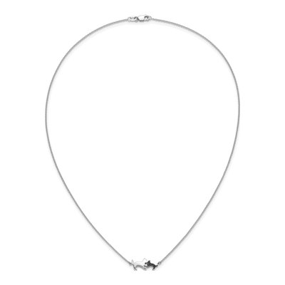 14K White Gold 1/20 ct tw Diamond Mother Baby Cat Pendant Necklace – view 5