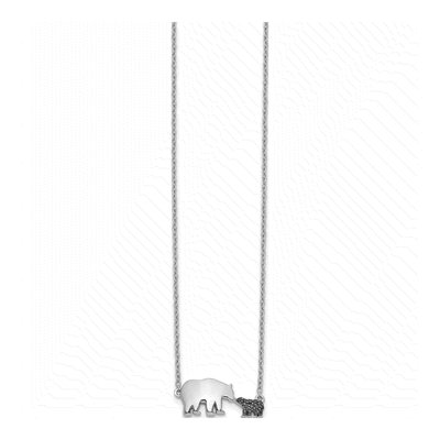 14K White Gold 1/20 ct tw Diamond Mother Baby Bear Pendant Necklace – view 3