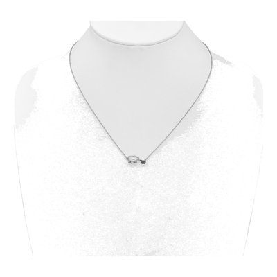 14K White Gold 1/20 ct tw Diamond Mother Baby Bear Pendant Necklace – view 4