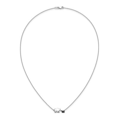 14K White Gold 1/20 ct tw Diamond Mother Baby Bear Pendant Necklace – view 5