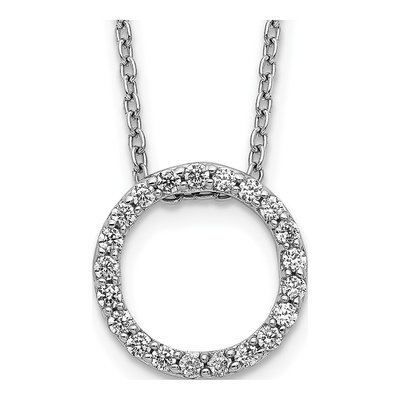 14K White Gold 1/4 ct tw Lab-Grown Diamond Round Necklace