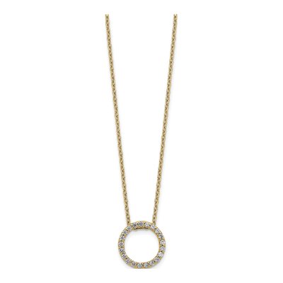14K Yellow Gold 1/4 ct tw Diamond Circle Necklace – view 2
