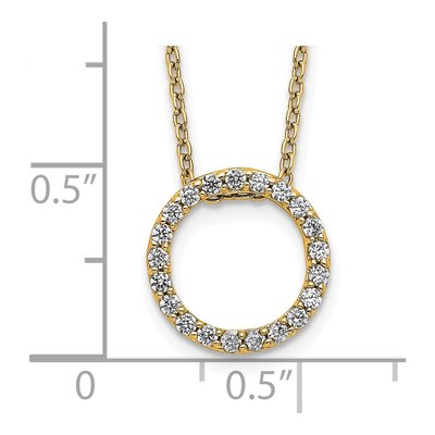 14K Yellow Gold 1/4 ct tw Diamond Circle Necklace – view 3