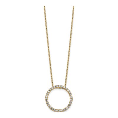14K Yellow Gold 1/2 ct tw Diamond Circle Necklace – view 2