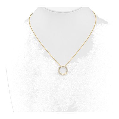 14K Yellow Gold 1/2 ct tw Diamond Circle Necklace – view 3