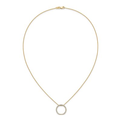 14K Yellow Gold 1/2 ct tw Diamond Circle Necklace – view 4