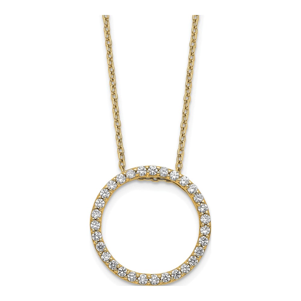 14K Gold 1/2 ct Diamond Circle Necklace, 18 in