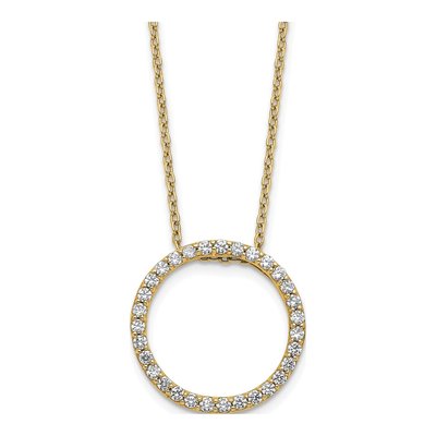 14K Yellow Gold 1/2 ct tw Lab-Grown Diamond Round Necklace