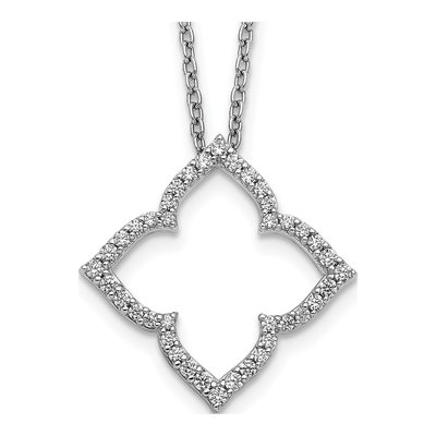 14K White Gold 1/4 ct tw Diamond Fancy Necklace