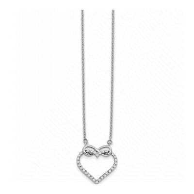 14K White Gold 1/4 ct tw Diamond Heart Infinity Pendant Necklace – view 3