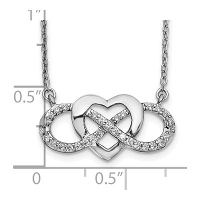 10K White Gold 1/5 ct tw Diamond Infinity Heart Necklace – view 3
