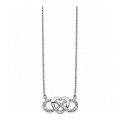 14K White Gold 1/5 ct tw Diamond Infinity Heart Necklace – view 3
