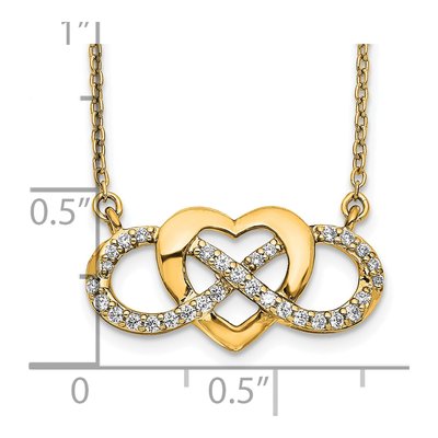 14K Yellow Gold 1/5 ct tw Diamond Infinity Heart Necklace – view 4