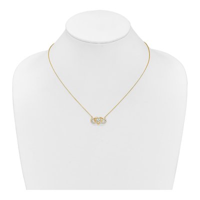 14K Yellow Gold 1/5 ct tw Diamond Infinity Heart Necklace – view 5
