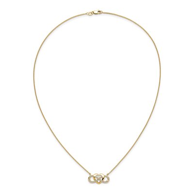 14K Yellow Gold 1/5 ct tw Diamond Infinity Heart Necklace – view 6
