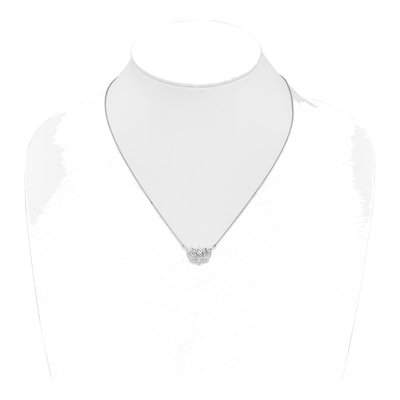 14K White Gold 1/15 ct tw Diamond Lotus Flower Pendant Necklace – view 4