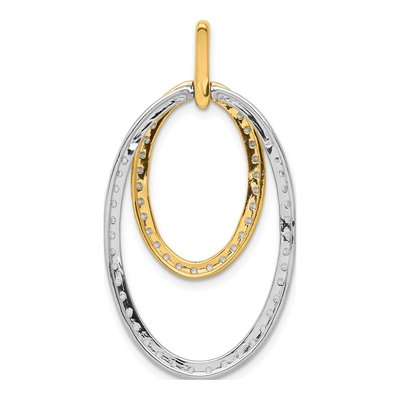 14K Two-Tone Gold 1 ct tw Diamond Double Oval Pendant – view 3