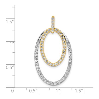 14K Two-Tone Gold 1 ct tw Diamond Double Oval Pendant – view 4