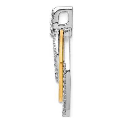 10K Two-Tone Gold 1/4 ct tw Diamond Triple Oval Pendant – view 2